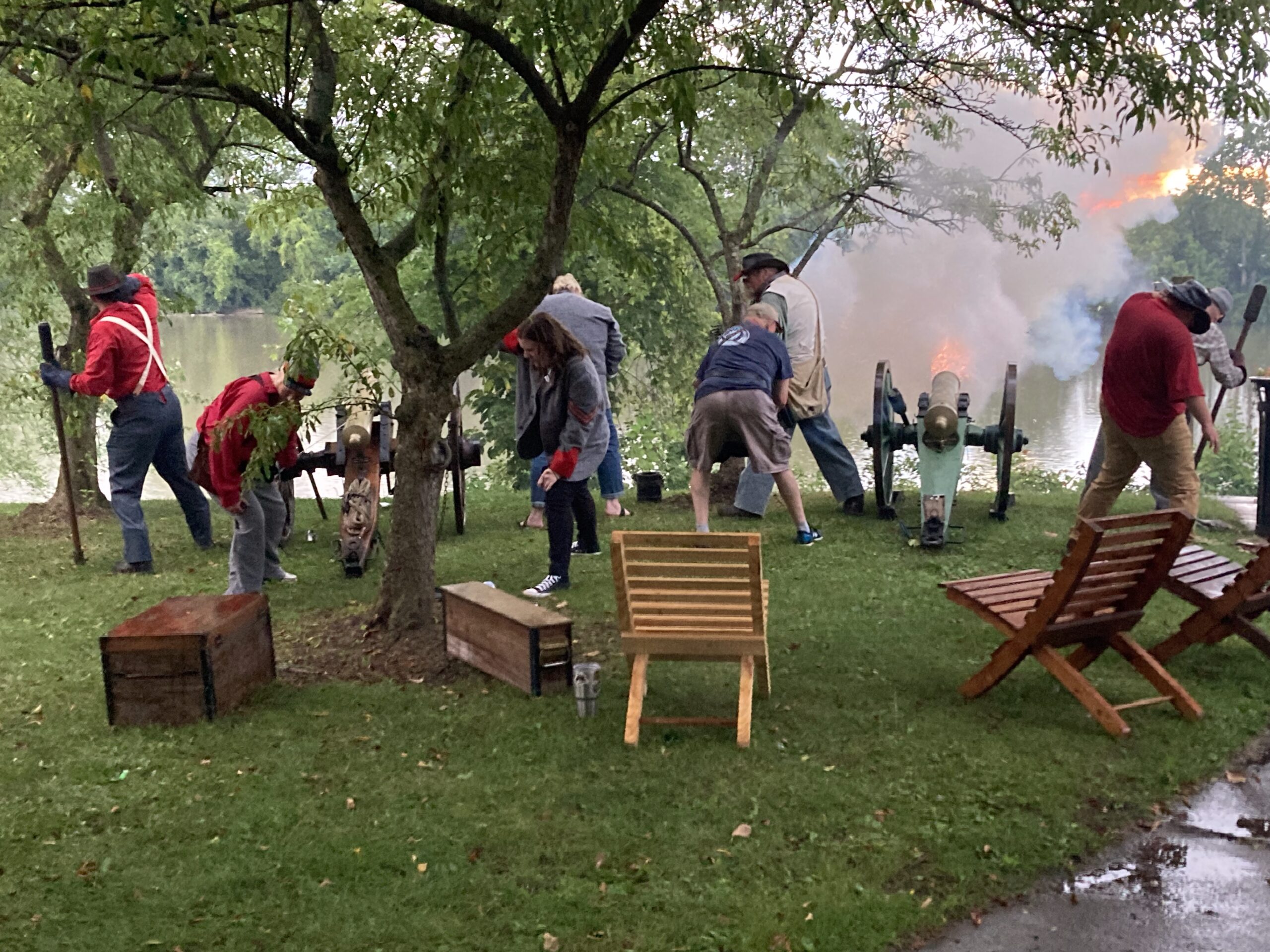 Photo of a cannon shooting off