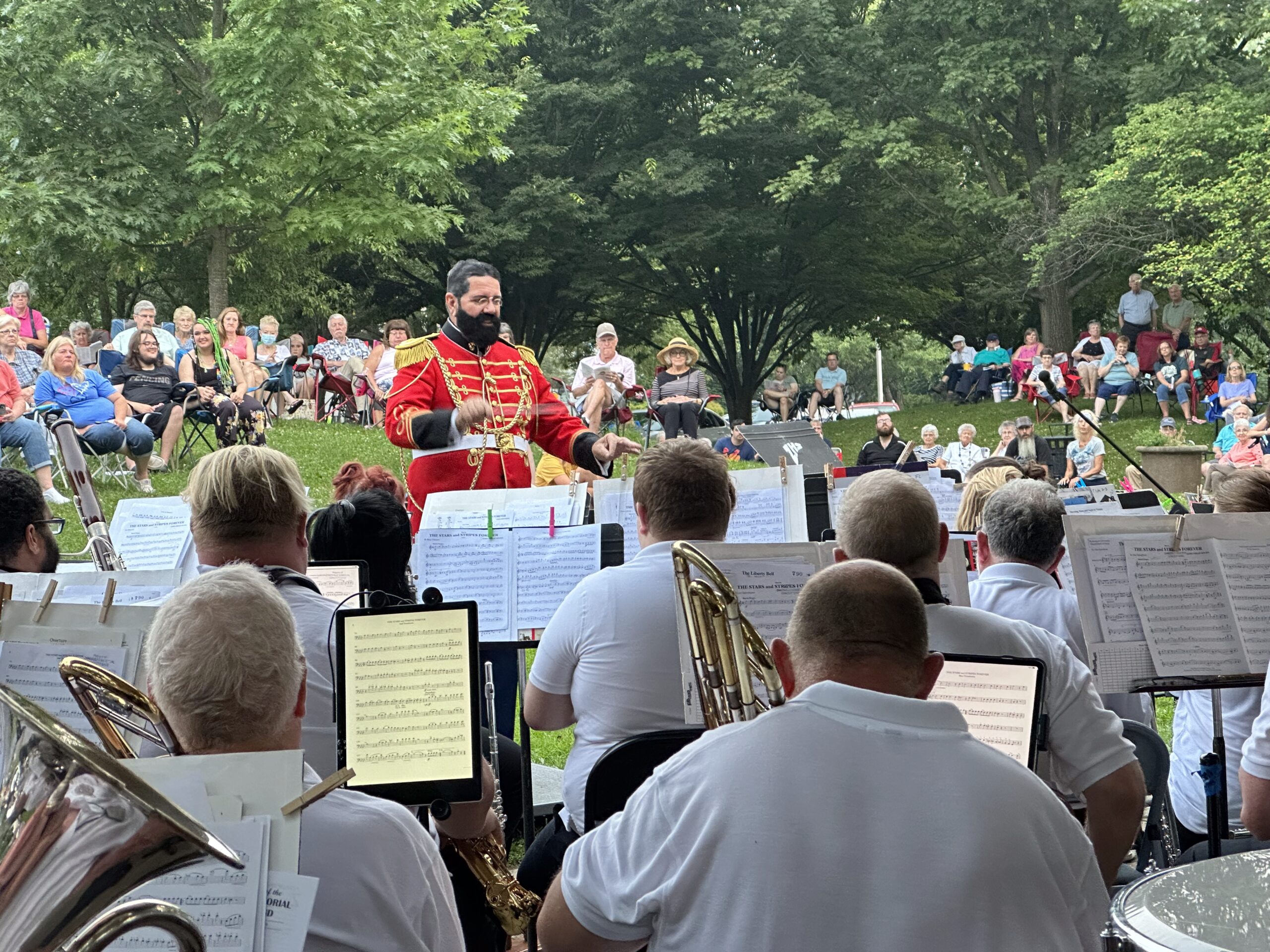 Photo of Sousa conducting the Zanesville Memorial Band