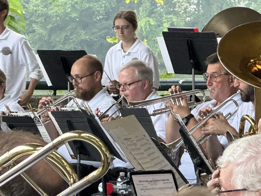Photo of the trumpets playing in the Zanesville Memorial Band
