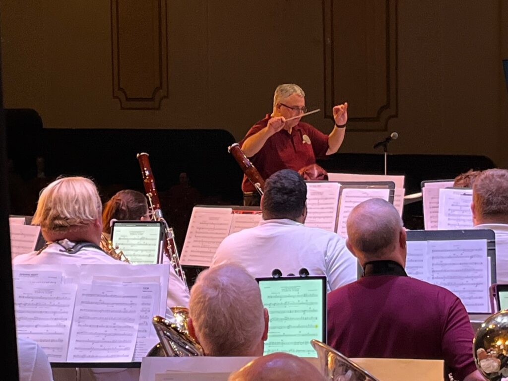 Photo of Dr. Turrill conducting the Zanesville Memorial Band