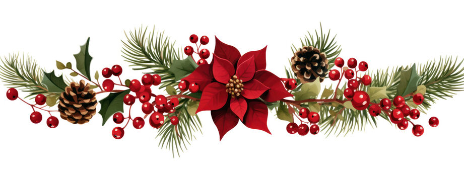 pretty garland with poinsettia